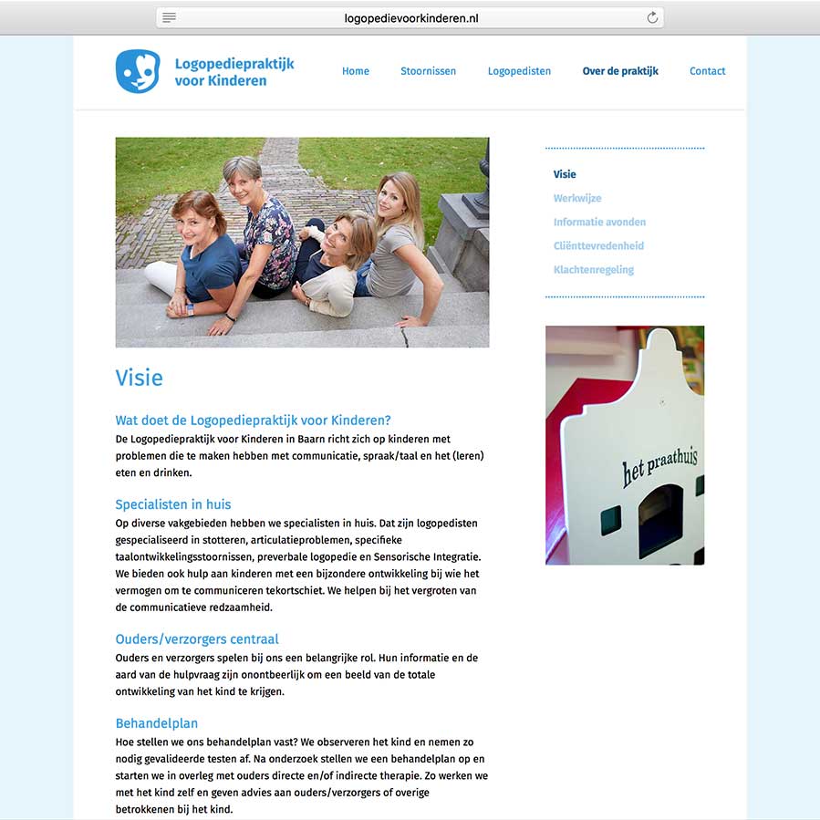 website Logopediepraktijk voor Kinderen
